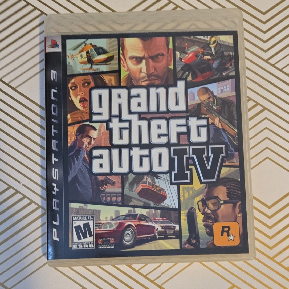 Black and White Grand Theft Auto IV PS3 Game Case